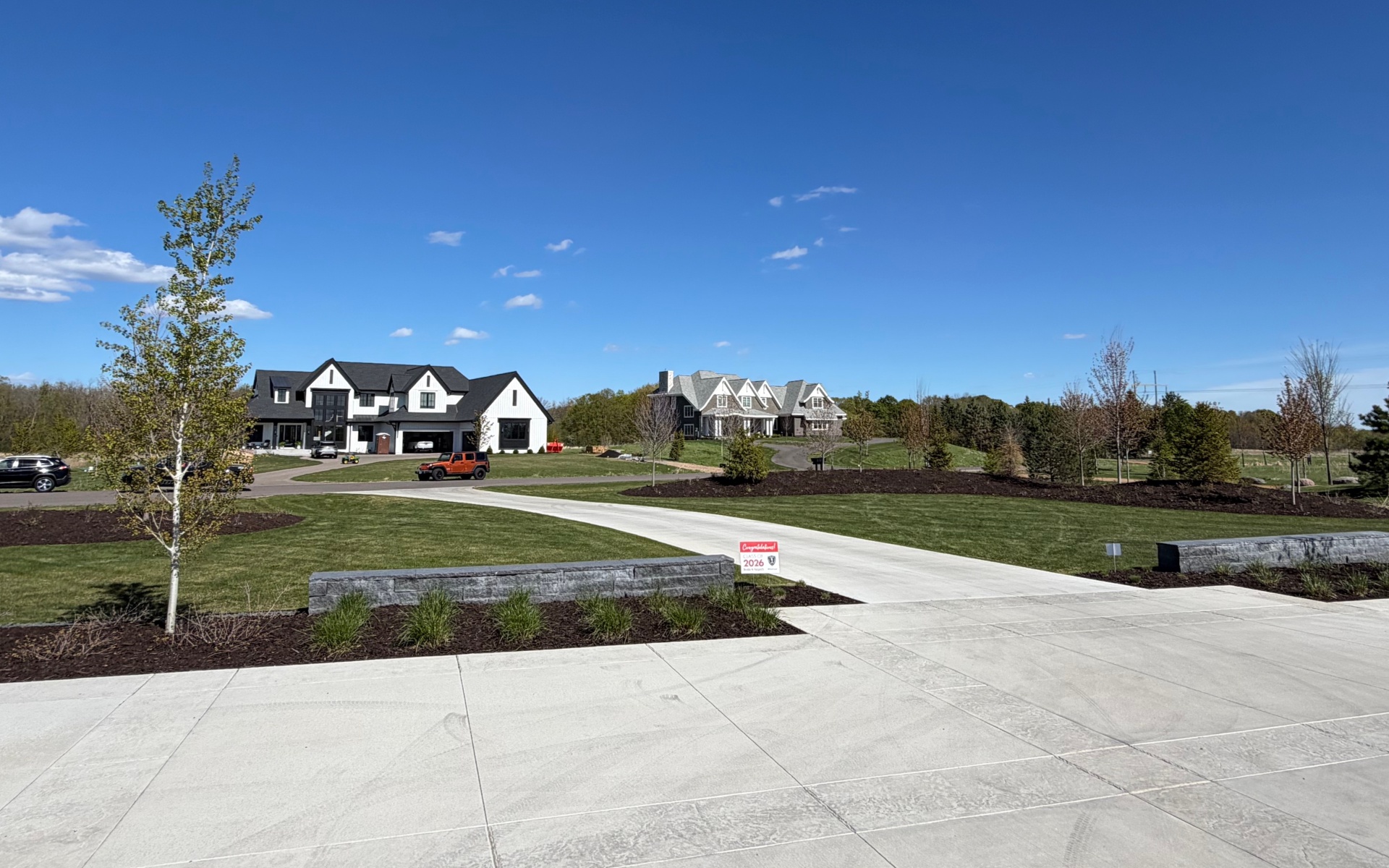 Freshly mowed green lawn
